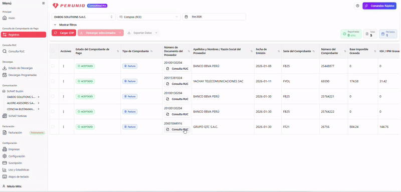 Consulta RUC rápida desde Registros